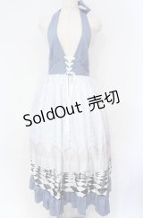 axes femme POETIQUE / チェスボードホルターワンピース  サックス O-25-10-31-3009-AX-SK-IG-OS