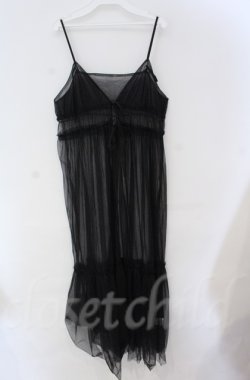 画像1: axes femme / シフォンオーバーキャミワンピース  クロ O-25-10-31-3010-AX-OP-IG-OS