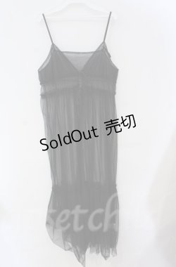 画像1: axes femme / シフォンオーバーキャミワンピース  クロ O-25-10-31-3010-AX-OP-IG-OS