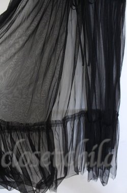 画像2: axes femme / シフォンオーバーキャミワンピース  クロ O-25-10-31-3010-AX-OP-IG-OS