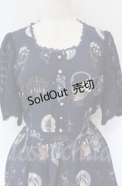 画像2: axes femme / アンティークフルーツ柄ワンピース  ネイビー O-25-10-31-3011-AX-OP-IG-ZT518