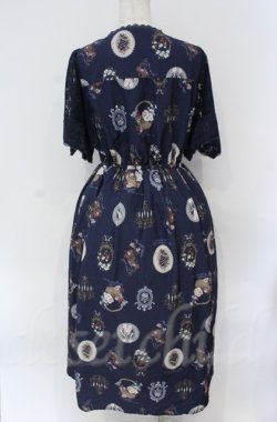 画像3: axes femme / アンティークフルーツ柄ワンピース  ネイビー O-25-10-31-3011-AX-OP-IG-OS