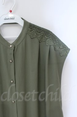 画像2: axes femme / バックレースアップロングジレ  グリーン O-25-10-31-3012-AX-TO-IG-OS