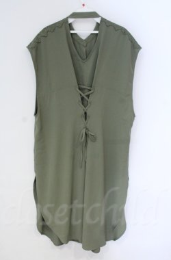画像3: axes femme / バックレースアップロングジレ  グリーン O-25-10-31-3012-AX-TO-IG-OS