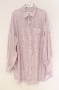 画像1: axes femme / スリット袖シアーシャツ  ピンク×シロ O-25-10-31-3013-AX-BL-IG-OS