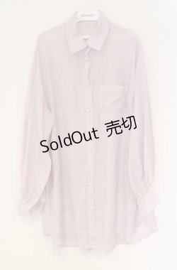 画像1: 【SALE】axes femme / スリット袖シアーシャツ  ピンク×シロ O-25-10-31-3013-AX-BL-IG-ZT490