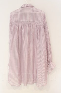 画像2: axes femme / スリット袖シアーシャツ  ピンク×シロ O-25-10-31-3013-AX-BL-IG-OS