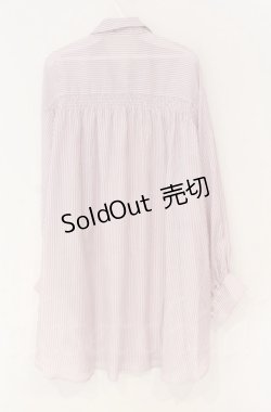 画像2: 【SALE】axes femme / スリット袖シアーシャツ  ピンク×シロ O-25-10-31-3013-AX-BL-IG-ZT490