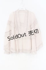 axes femme / 楊柳シフォンレースショール  ピンク O-25-10-31-3014-AX-TO-IG-ZT023