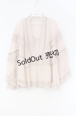 画像1: axes femme / 楊柳シフォンレースショール  ピンク O-25-10-31-3014-AX-TO-IG-ZT023