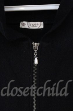 画像2: axes femme / ニットフードパーカー  クロ O-25-10-31-3015-AX-TO-IG-OS