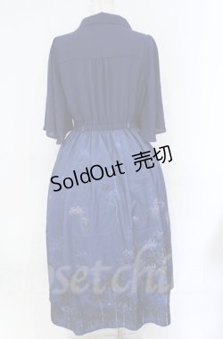 画像2: axes femme / 彼岸花柄ワンピース L ブルー O-25-10-31-3016-AX-OP-IG-OS