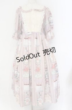 画像1: axes femme kawaii / ティティ×ベアファミリーワンピース  ピンク O-25-10-31-3017-AX-OP-IG-OS