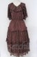 画像1: axes femme NOSTALGIE / フリルティアード総レースワンピース  ブラウン O-25-10-31-3021-AX-OP-IG-OS (1)