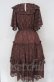 画像3: axes femme NOSTALGIE / フリルティアード総レースワンピース  ブラウン O-25-10-31-3021-AX-OP-IG-OS (3)