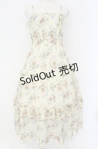 axes femme / ひまわり柄キャミワンピース  イエロー O-25-10-31-3024-AX-OP-IG-OS