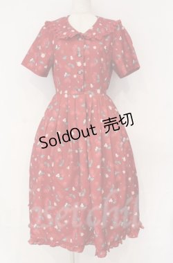 画像1: axes femme / チェリーローズ柄セーラーワンピース  アカ O-25-10-31-3026-AX-OP-IG-ZT507