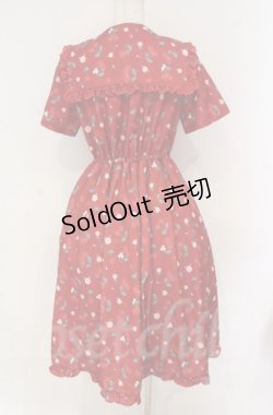 画像3: axes femme / チェリーローズ柄セーラーワンピース  アカ O-25-10-31-3026-AX-OP-IG-ZT507