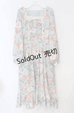 画像1: axes femme / ブルームフラワー柄ワンピース  ミント O-25-10-31-3030-AX-OP-IG-OS