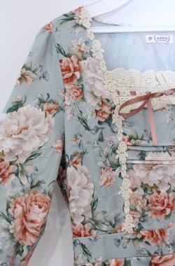 画像2: axes femme / ブルームフラワー柄ワンピース  ミント O-25-10-31-3030-AX-OP-IG-OS