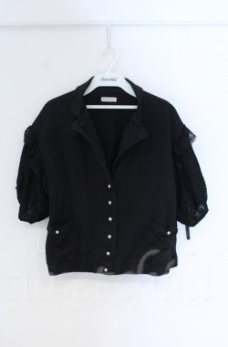 画像1: axes femme / レース袖ジャケット  クロ O-25-10-31-3031-AX-TO-IG-OS