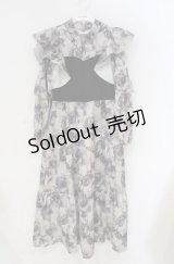 axes femme / グラデーションローズ柄ワンピース  クロ O-25-10-31-3032-AX-OP-IG-OS