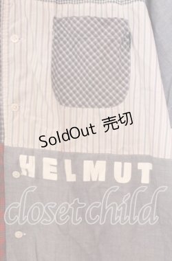 画像2: 【SALE】Karl Helmut / ギンガム切り替えシャツ  ブルー O-25-10-31-002-EL-BL-IG-ZT191