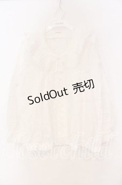 画像1: WONDERFUL WORLD / フリルレースブラウス  シロ O-25-10-31-014-LO-BL-IG-OS