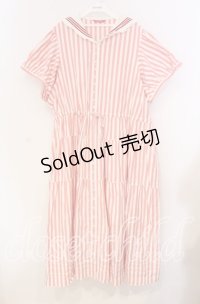 PINK HOUSE / セーラーカラーワンピース【お直しあり】  アカ×シロ O-25-10-31-015-LO-OP-IG-OS