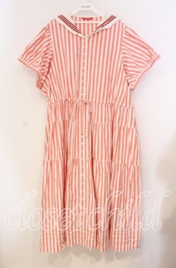 画像1: PINK HOUSE / セーラーカラーワンピース【お直しあり】  アカ×シロ O-25-10-31-015-LO-OP-IG-OS