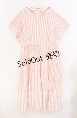 画像1: PINK HOUSE / セーラーカラーワンピース【お直しあり】  アカ×シロ O-25-10-31-015-LO-OP-IG-OS