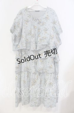 画像1: PINK HOUSE / ブーケケープ風段々ワンピース【お直しあり】  サックス O-25-10-31-016-LO-OP-IG-OS