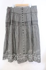 KANEKO ISAO / ギンガムロングスカート【お直しあり】  クロ O-25-10-31-019-EL-SK-IG-ZT333