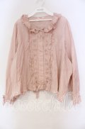 PINK HOUSE / ピンタックフリル長袖ブラウス【お直しあり】  ピンク O-25-10-31-003-LO-OP-IG-OS
