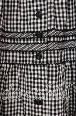 画像2: KANEKO ISAO / ギンガムロングスカート【お直しあり】  クロ O-25-10-31-019-EL-SK-IG-OS