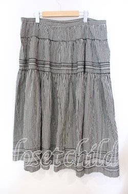 画像3: KANEKO ISAO / ギンガムロングスカート【お直しあり】  クロ O-25-10-31-019-EL-SK-IG-OS