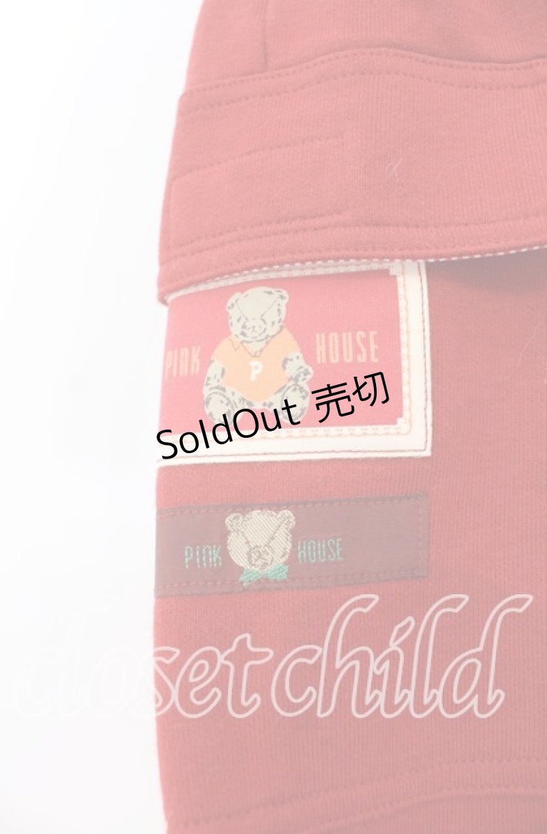 画像3: 【SALE】PINK HOUSE / パッチスウェットショートパンツ  アカ O-25-10-31-020-LO-PA-IG-ZT333 (3)