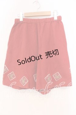 画像1: PINK HOUSE / テディパッチスウェットハーフパンツ  アカ O-25-10-31-021-LO-PA-IG-ZT320