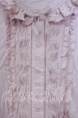 画像2: PINK HOUSE / ピンタックフリル長袖ブラウス【お直しあり】  ピンク O-25-10-31-003-LO-OP-IG-OS