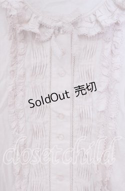 画像2: PINK HOUSE / ピンタックフリル長袖ブラウス【お直しあり】  ピンク O-25-10-31-003-LO-OP-IG-OS