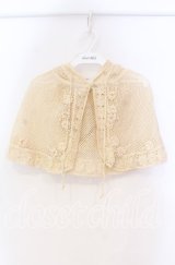 WONDERFUL WORLD / 透かし編みケープ  アイボリー O-25-10-31-025-LO-TO-IG-ZT191