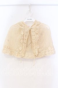 WONDERFUL WORLD / 透かし編みケープ  アイボリー O-25-10-31-025-LO-TO-IG-ZT191