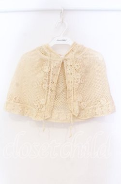 画像1: WONDERFUL WORLD / 透かし編みケープ  アイボリー O-25-10-31-025-LO-TO-IG-OS