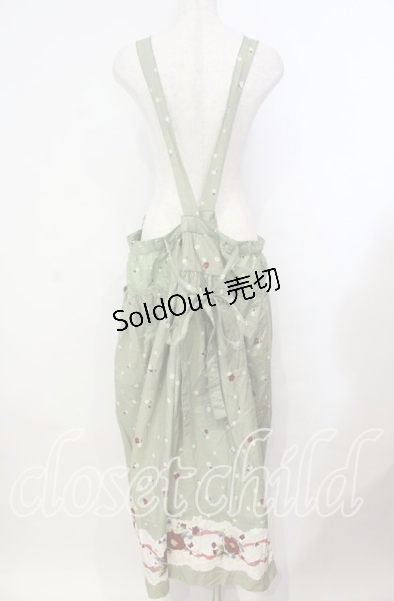 画像4: 【SALE】WONDERFUL WORLD / マーガレット柄エプロン【お直しあり】  グリーン O-25-10-31-026-LO-OP-IG-ZT086 (4)