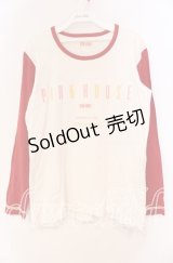 PINK HOUSE / プリントラグランカットソー  ホワイト×アカ O-25-10-31-027-LO-TO-IG-ZT070