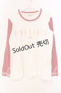 PINK HOUSE / プリントラグランカットソー  ホワイト×アカ O-25-10-31-027-LO-TO-IG-ZT070