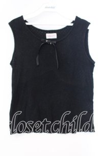 WONDERFUL WORLD / 巻き薔薇リボンタンクトップ  クロ O-25-10-31-028-LO-TO-IG-ZT070