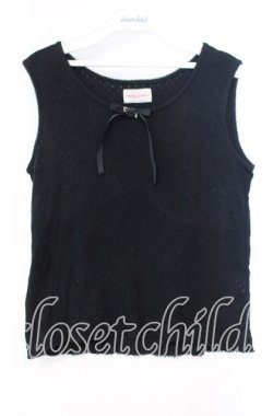 画像1: WONDERFUL WORLD / 巻き薔薇リボンタンクトップ  クロ O-25-10-31-028-LO-TO-IG-OS