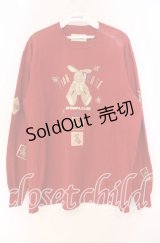 PINK HOUSE / ラビットプリントカットソー L アカ O-25-10-31-029-LO-TO-IG-OS