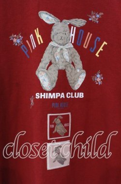 画像2: PINK HOUSE / ラビットプリントカットソー L アカ O-25-10-31-029-LO-TO-IG-OS